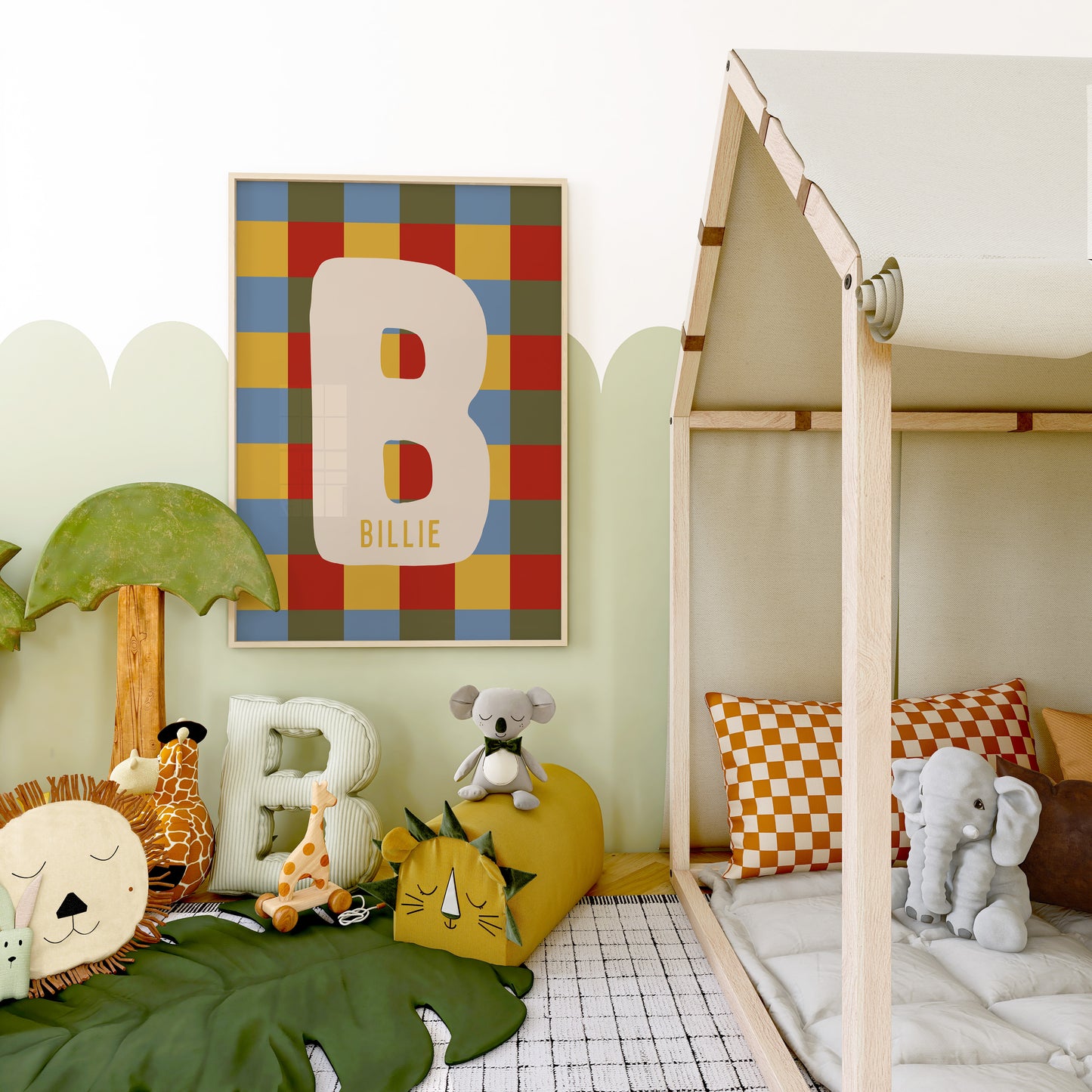 Custom Checkered Initial Name Print