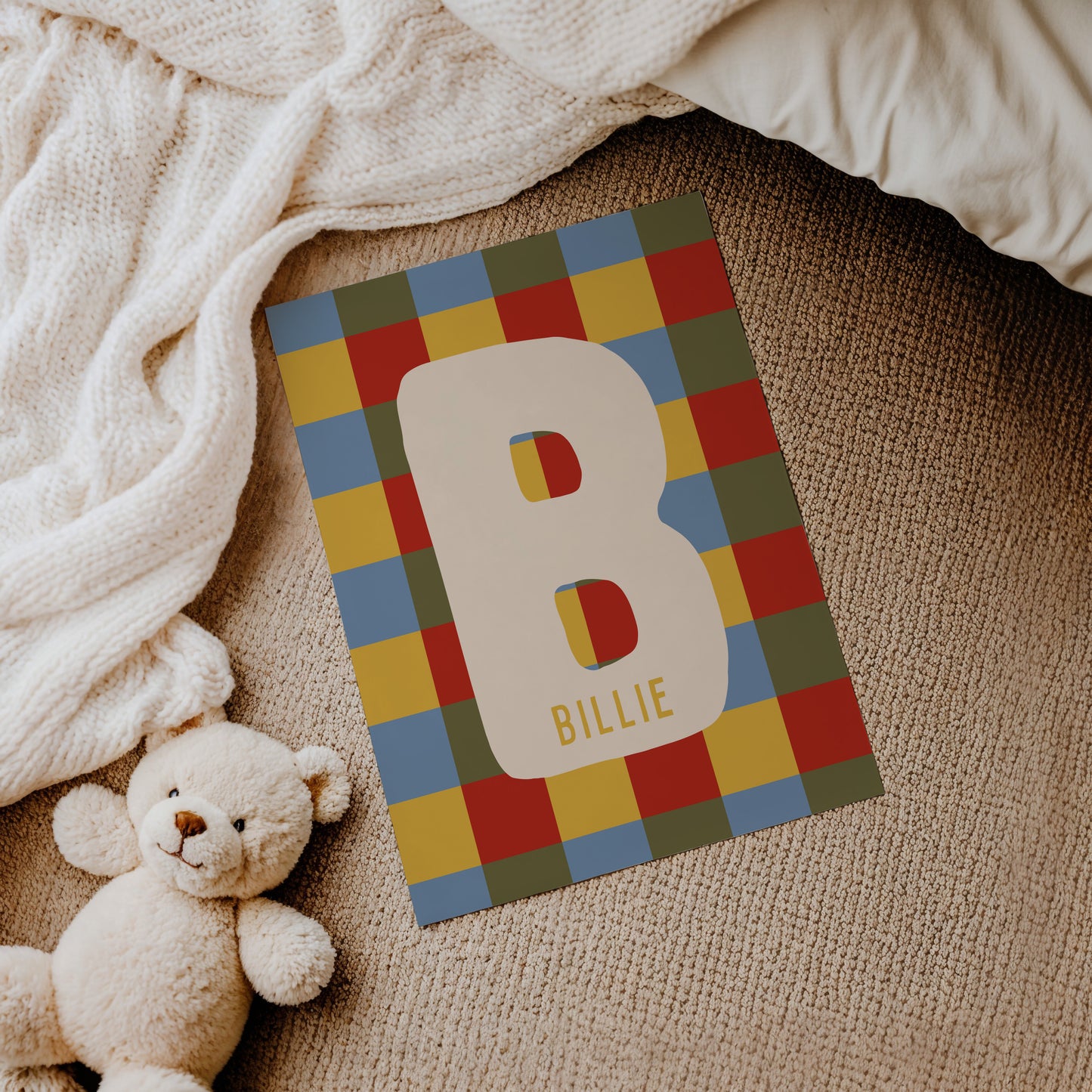 Custom Checkered Initial Name Print