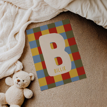 Custom Checkered Initial Name Print