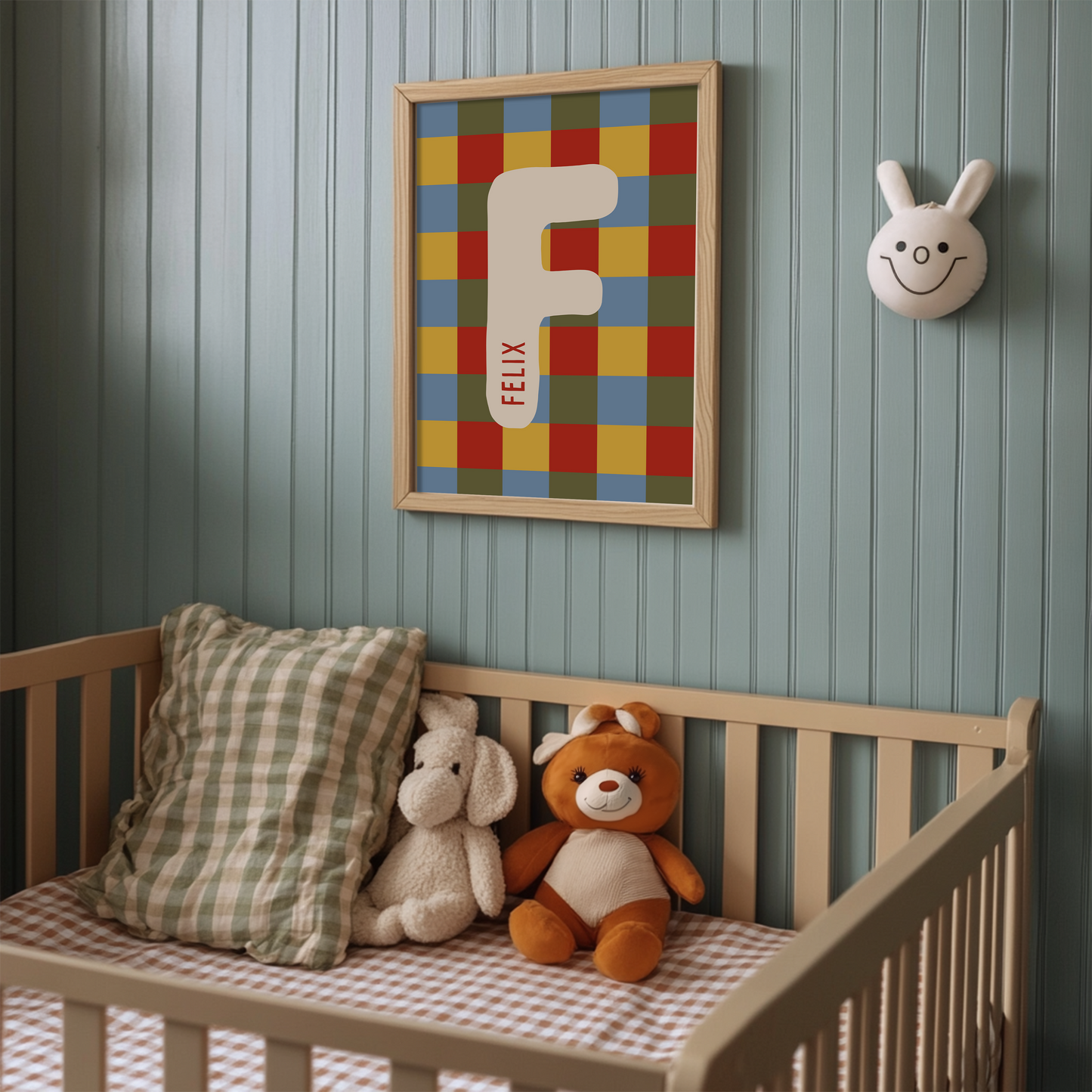 Custom Checkered Initial Name Print